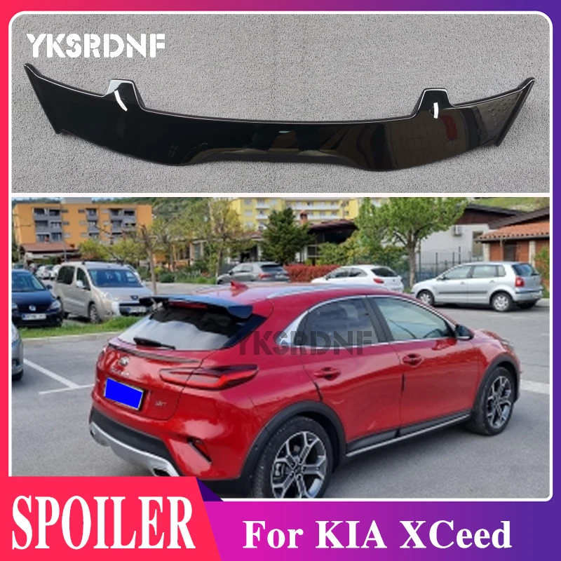 

Use For Ssangyong Korando 2013-2017 Spoiler ABS Plastic Carbon Fiber Look Hatchback Roof Rear Wing Body Kit Accessories