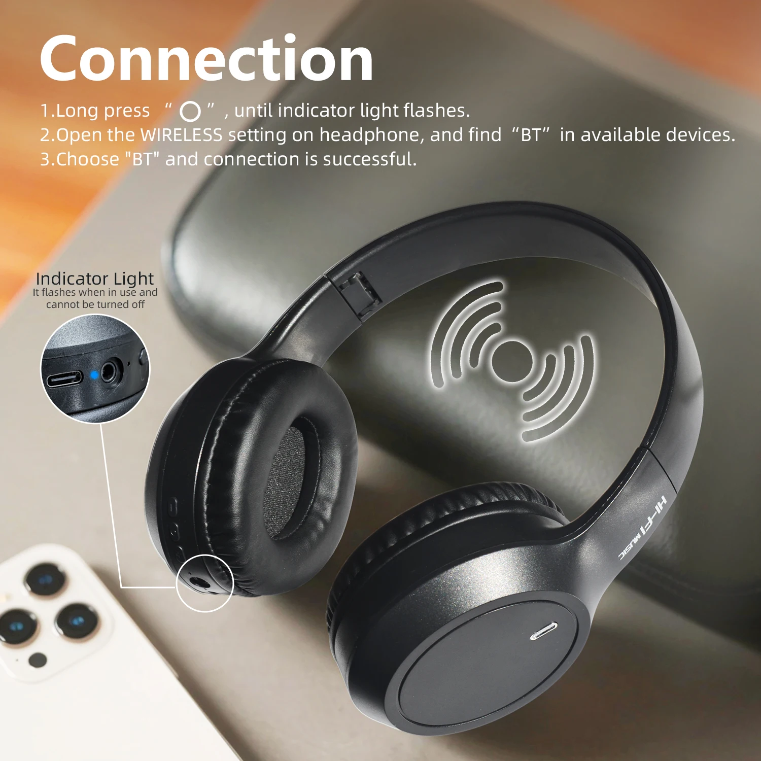 ชุดหูฟังไร้สาย Shoumi สีไล่ระดับสีหูฟังบลูทูธสเตอริโอหูฟังกีฬาพร้อมไมโครโฟนไฮไฟเบสป้องกันเสียงรบกวนเกมหมวกกันน็อคหญิง