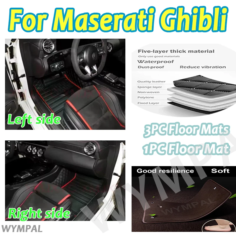 

Luxury Custom Car floor mats for Maserati Ghibli 2014 2015 2016 2017 2018 2019 2020 2021-2023 auto foot Pads automobile carpet