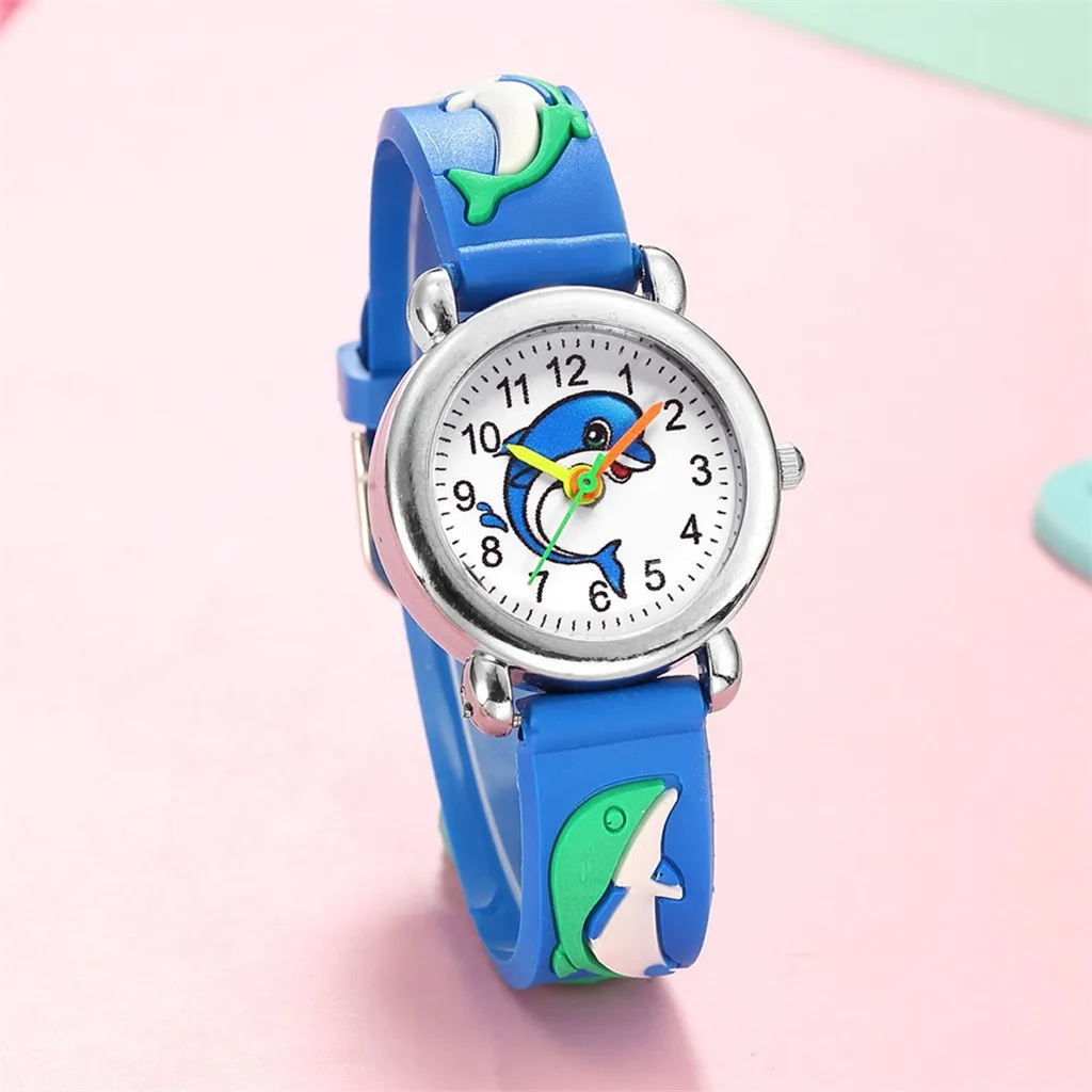 

Children Youth Cartoon Pattern Watch Silicon Strap Animal White Dial Quartz Analog Wrist Watch Holiday Birthday Gift