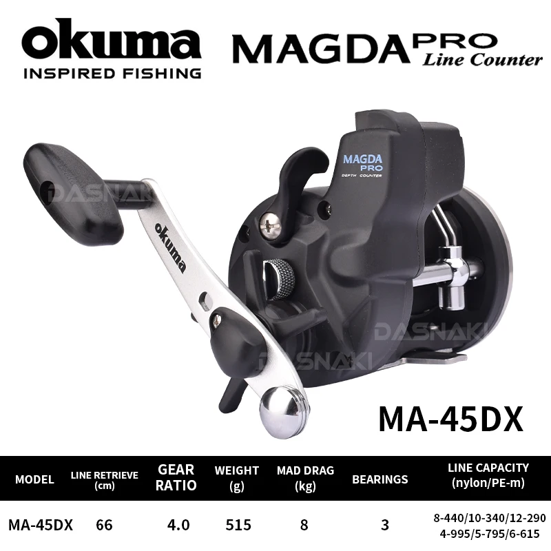 okuma 15dx reel Magda Pro Line Counter Levelwind Trolling Reel, Small, Black/Silver, MA-15DX: Buy Online at Best Price in Egypt Feet s Magda Pro MA Okuma MA-15DXT-T Magda Pro Line