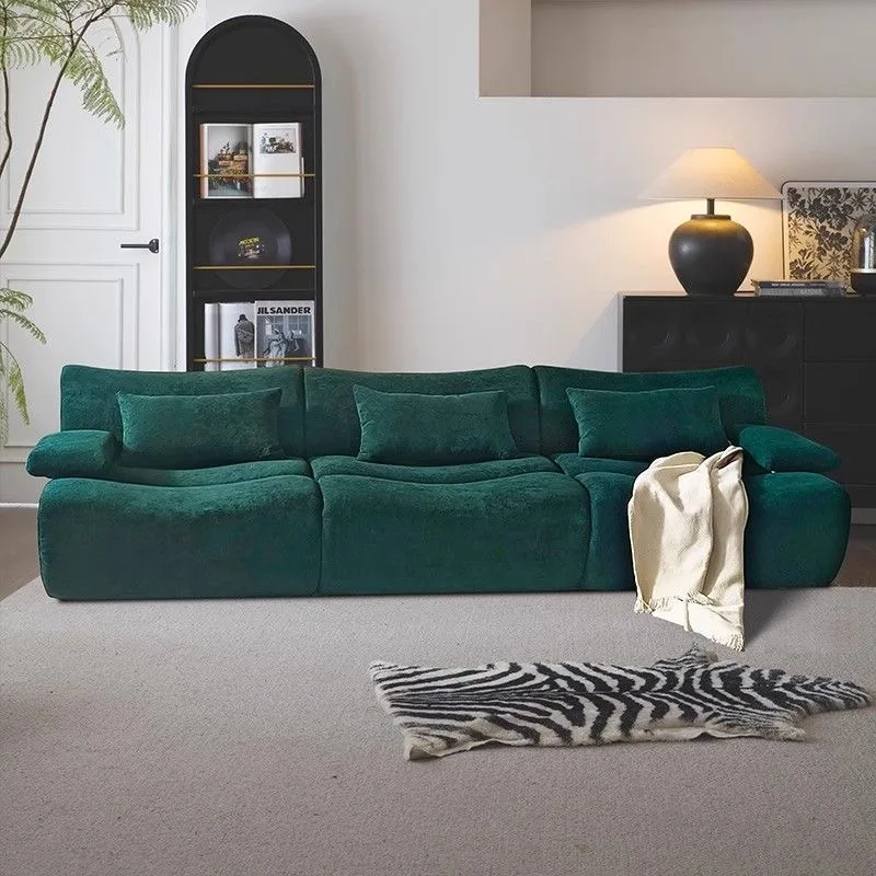 Modern Luxury Living Room Sofas Set Furniture l Shape 2 3 Seater Sectional Corner Set Velvet  Compression Boneless Indoor Design