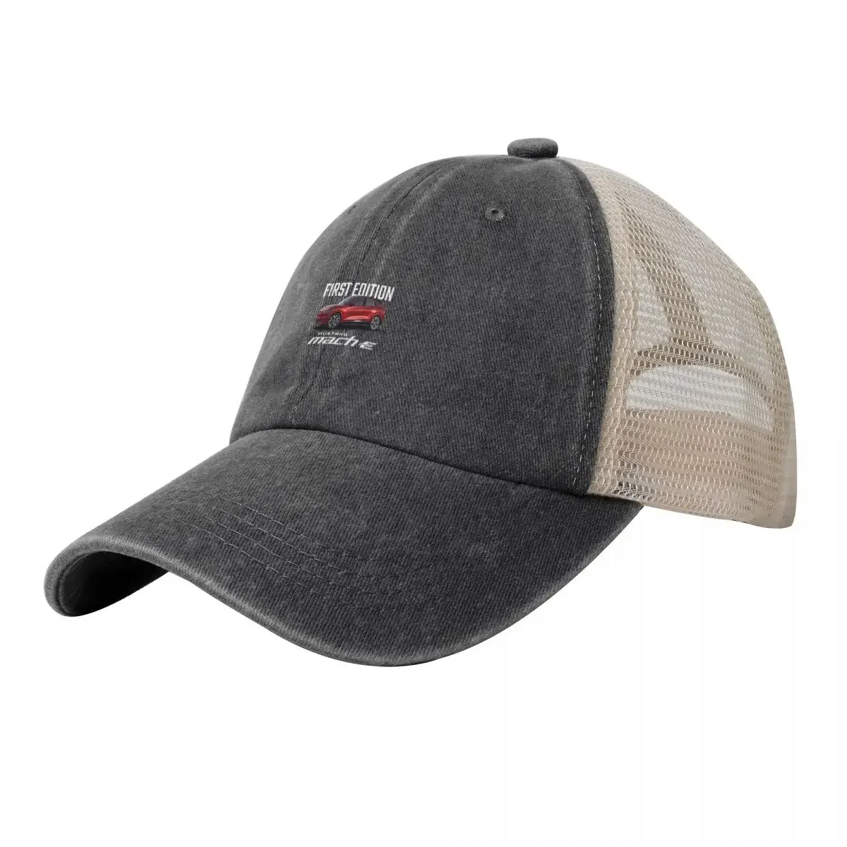Camiseta Mustang Mach EMustang Mach-E Primera edición - Gorra de béisbol roja rápida Visera térmica Visera de playa para mujer Hombre
