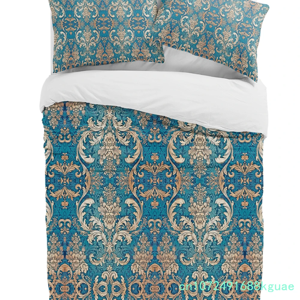 Gradient Flower Texture Abstract Retro 3pcs Bedding Set For Double Bed Home Textile Duvet Cover Quilt Cover Pillowcase