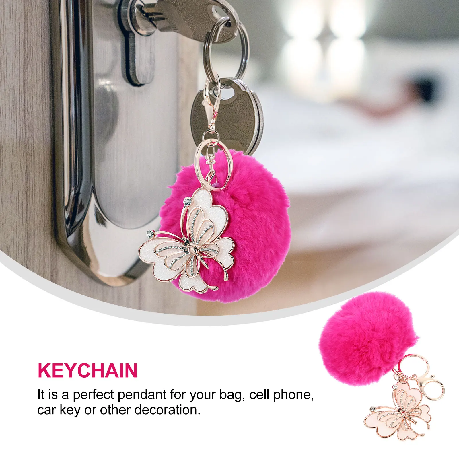 

1pc Cute Key Chain Pendant Lovely Key Ring Charm Decorative Accessory For Bag Car Keys Creative Small Lightweight Ornament