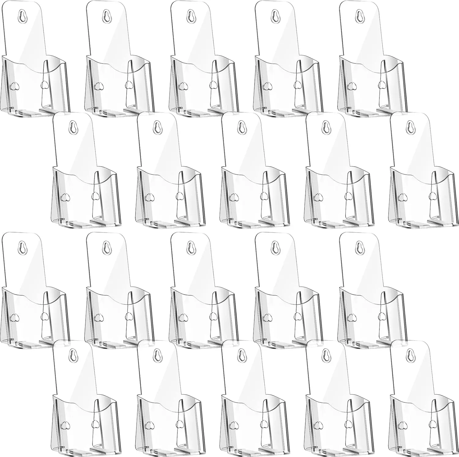 

20 прозрачных акриловых держателей для брошюр размером 4x8 дюймов. Подставка для продавцов, брошюр, журналов.