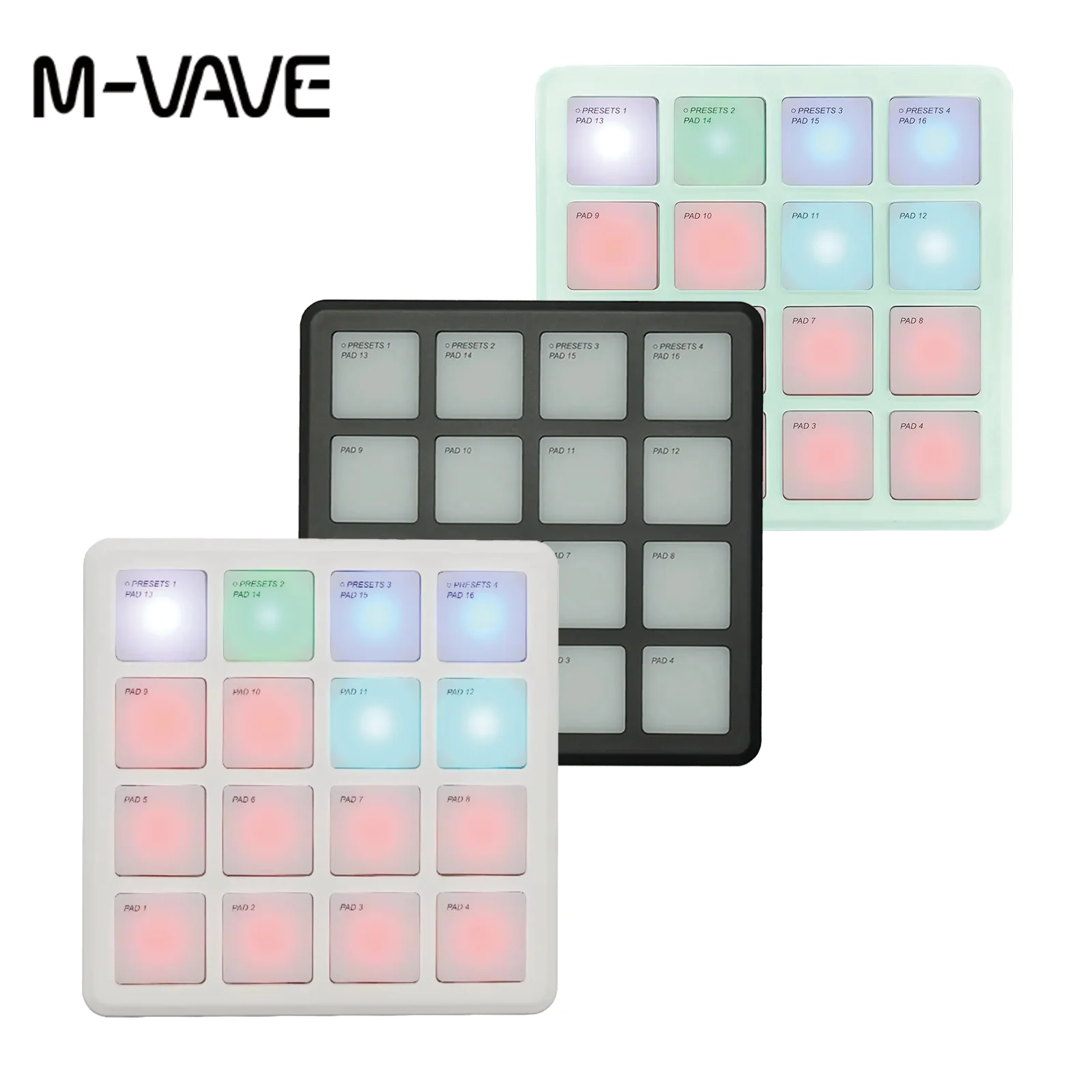 Contrôleur MIDI sans fil Portable M-VAVE, 16 tampons, adapté aux outils d'interface USB-C, adapté aux Percussion,