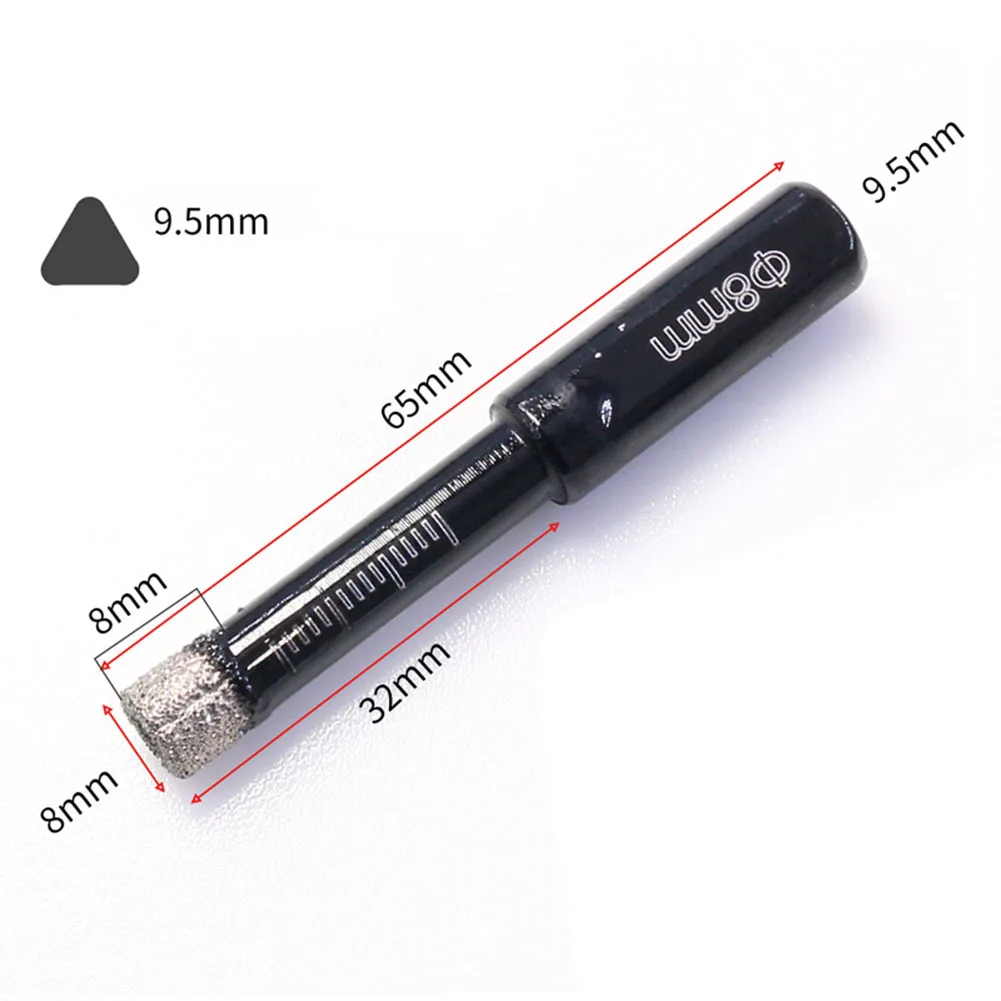 6-12mm Dry Ceramic Tile Drill Bit Triangular Shank Brazing Hole Opener Drilling 9.5mm Triangular Shank For Drilling Granite