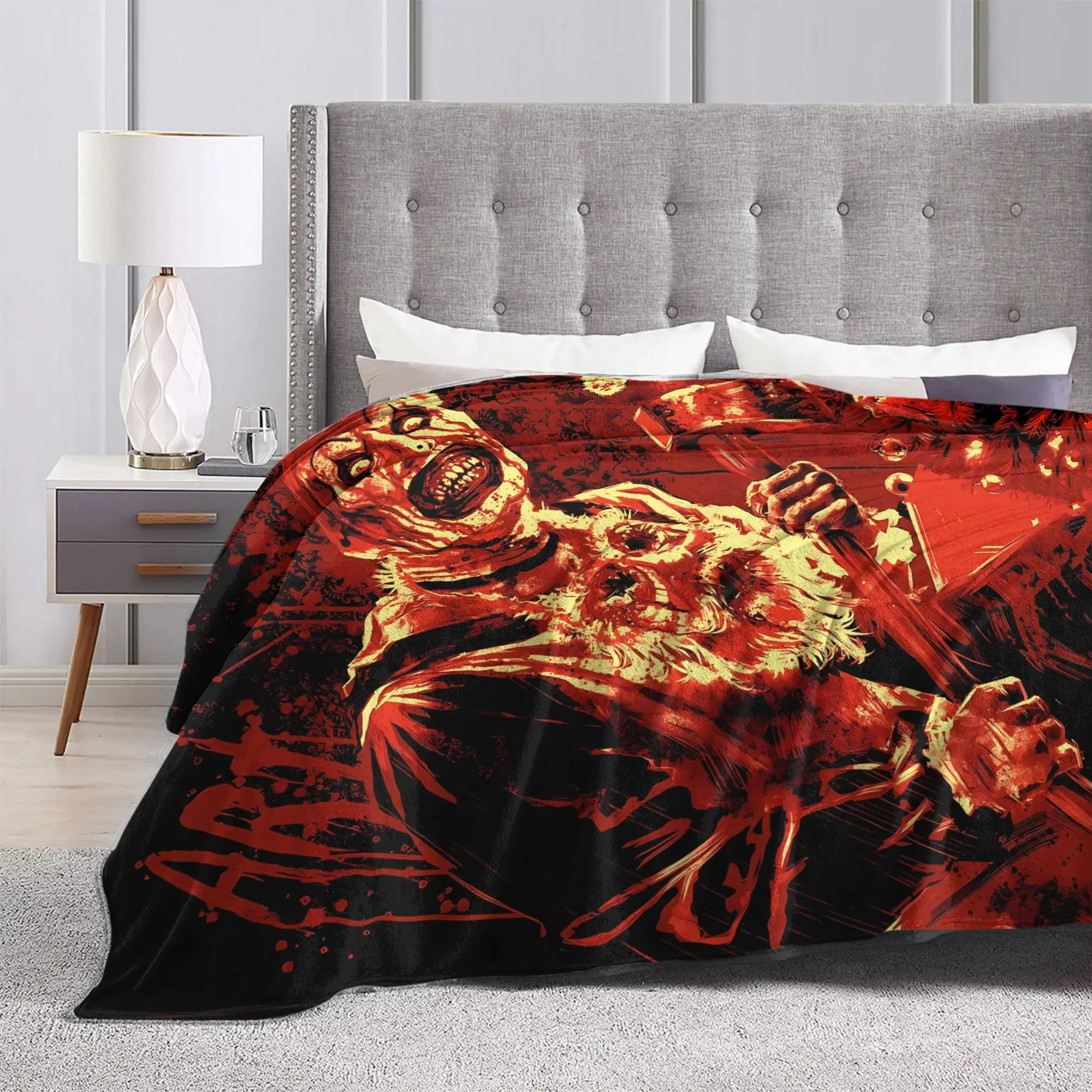Terrifier Movie Flannel Blankets Winter  Soft Bedding Throws for Boy Girl Living Room Funny Bedspread Sofa Bed Cover