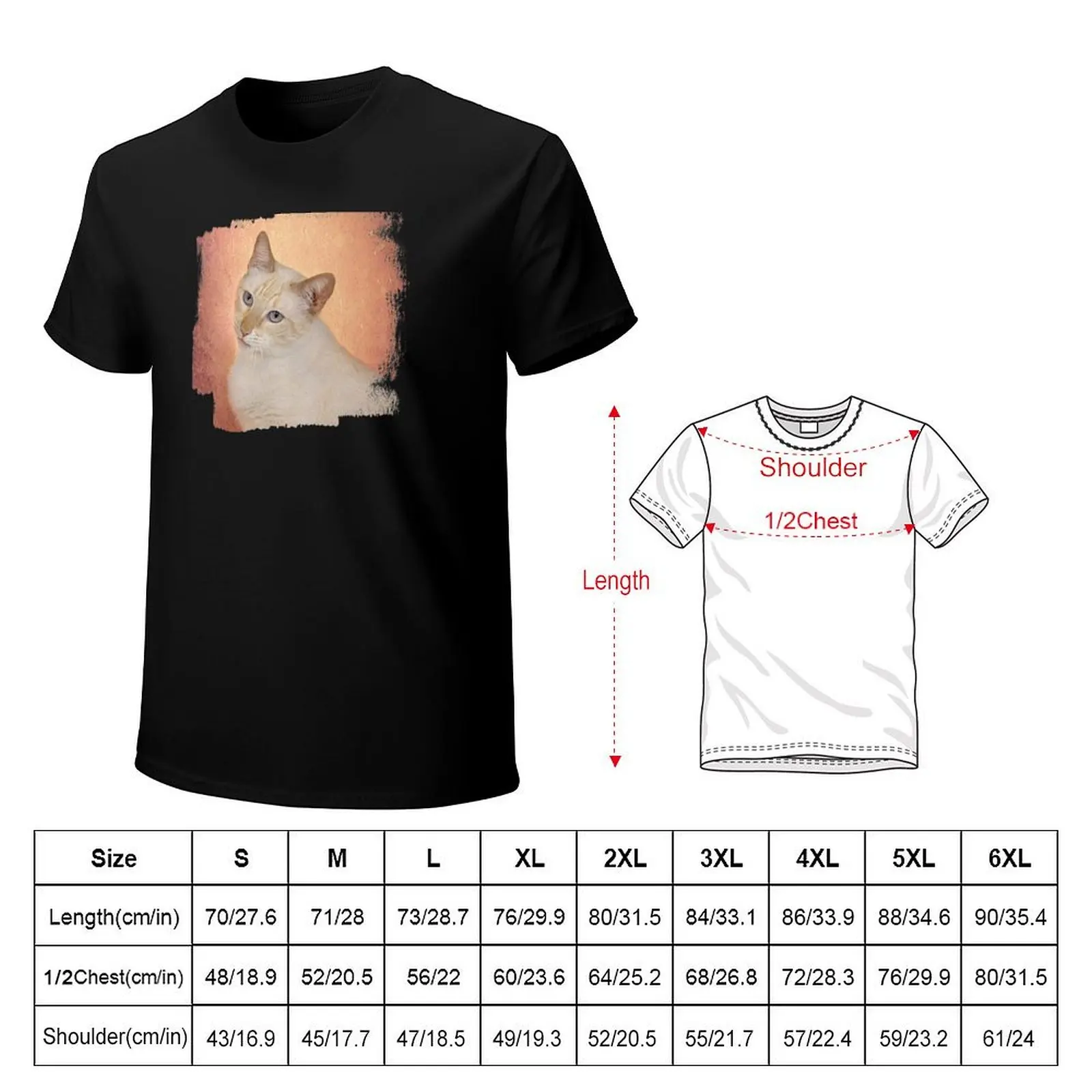 Elegant Flame Point Siamese T-Shirt Plus Size Street Style Tee