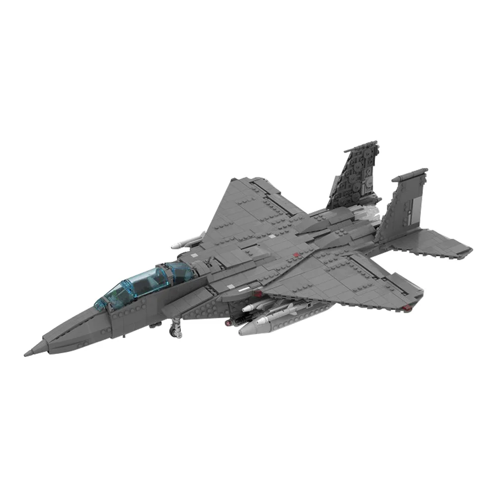 MOC 1:34 Scale F-15 E STRIKEs EAGLE v2 Building Blocks Model McDonnell Douglas F-15 Eagle Space Klingons Airfighter Bricks Toys