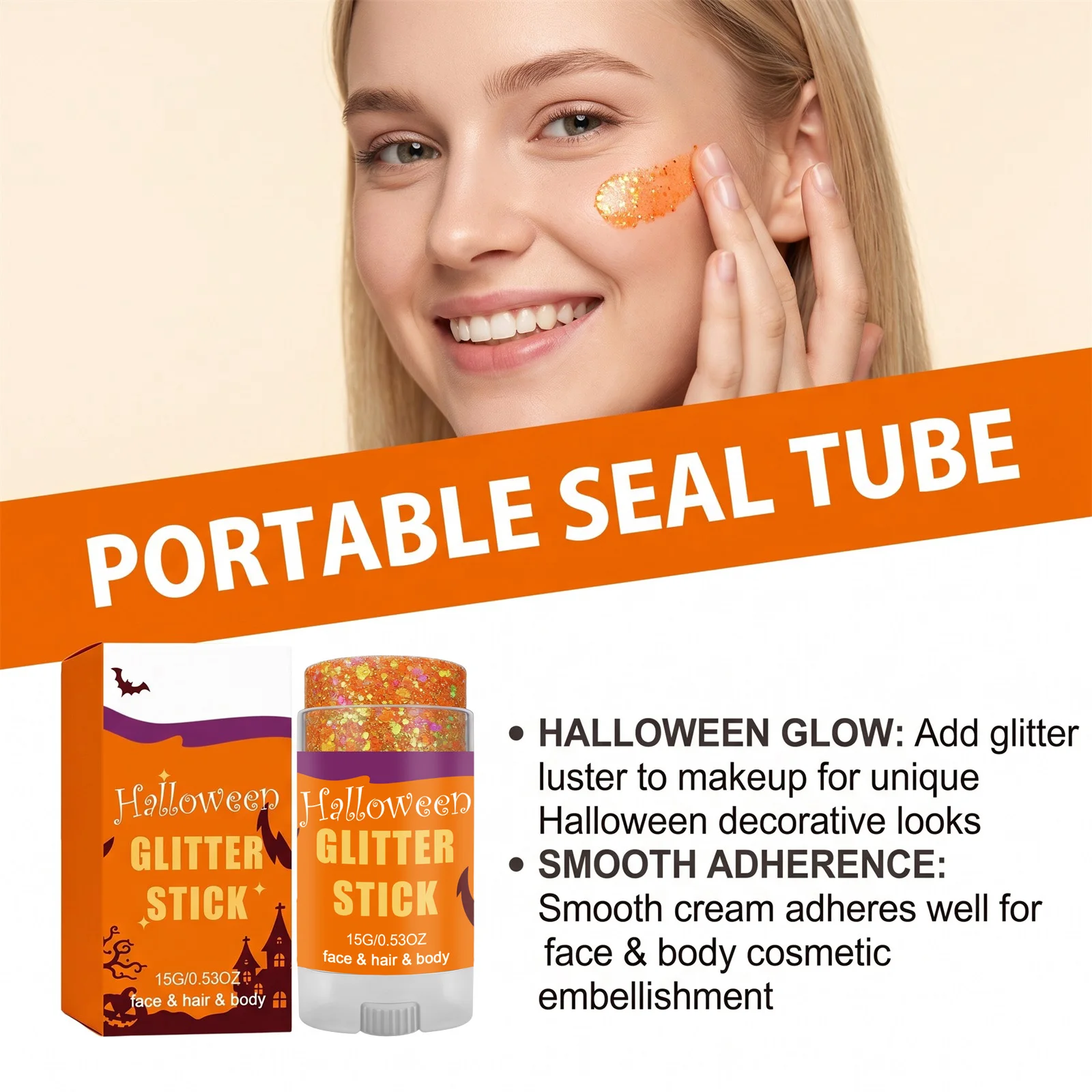 Körper- und Gesichts-Glitzerstift, funkelnder Pailletten-Glitzer-Gel-Stift, Kosmetik-Haarglitzer, Festival-Make-up für Halloween- und Weihnachtsfeiern – Detail 8