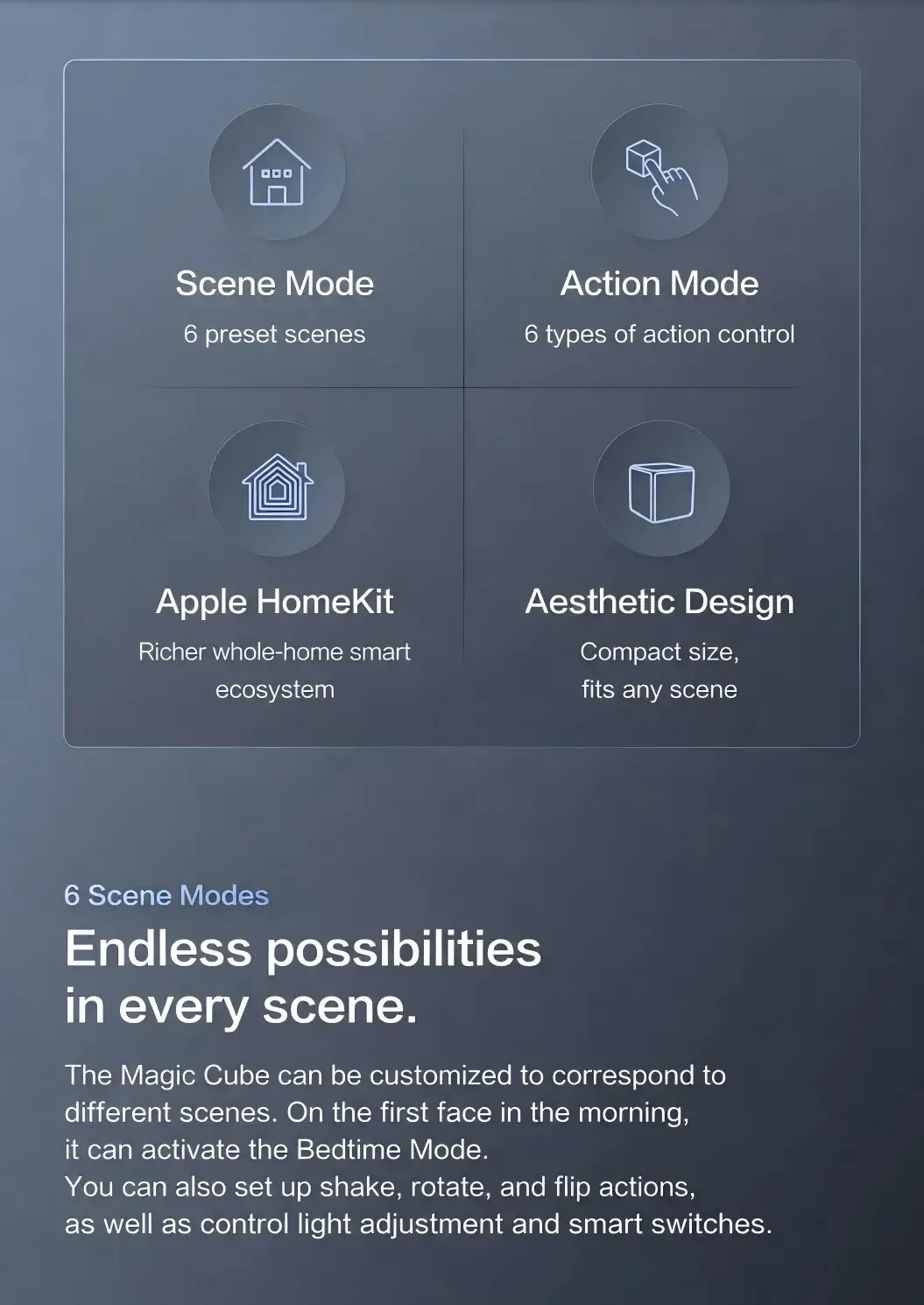 Aqara Magic Cube Controller T1 Pro Zigbee3.0 Multifunktionaler Smart Home Drahtloser Fernbedienungsschalter 6-Seiten-Steuerung für Homekit APP – Detail 2