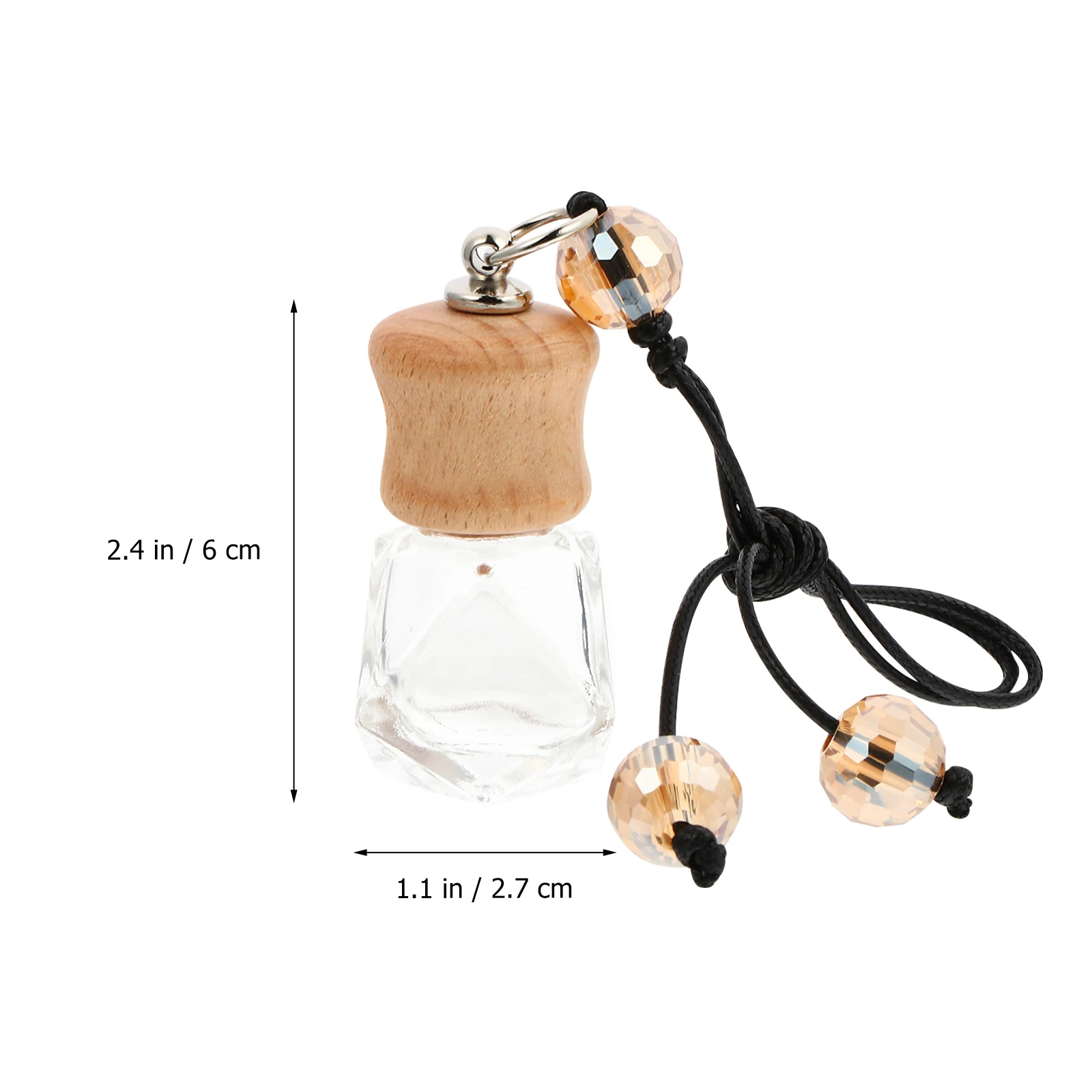 

2Pcs Car Aromatherapy Bottle Pendant Rearview Mirror Freshener Hanging Decor for Car Interior Accessories Wood Glass
