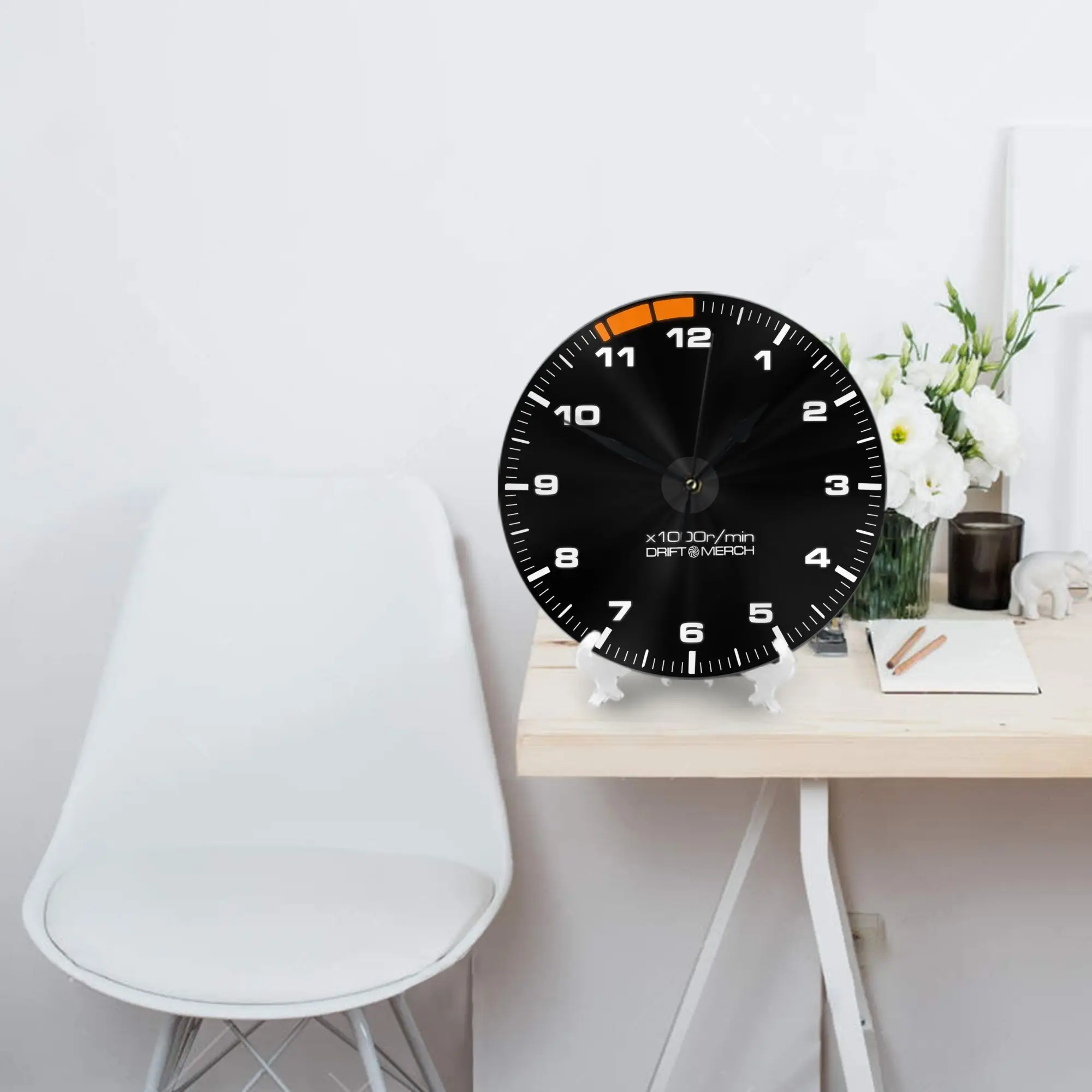 Motorsport-Inspired Racing Tachometer  Wall Clock Room Decoration Silent Round Clock for Bedroom Living Kitchen Home