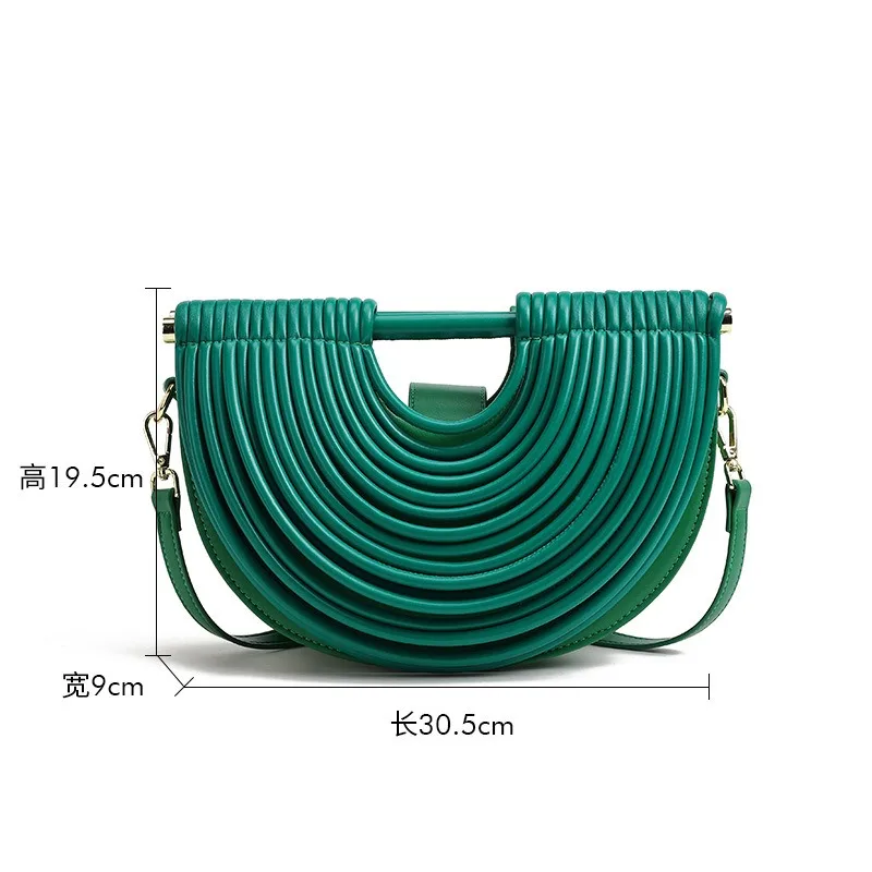 

New Women's Creative Design Handmade Weaving Bag Light Luxury Fashion Commuter Single Shoulder Crossbody Bag Handheld
