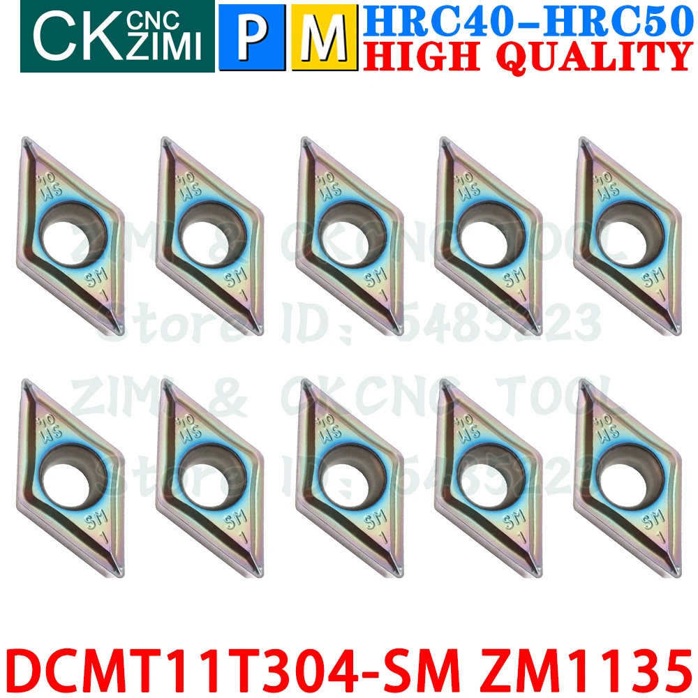 DCMT11T304-SM ZM1135 DCMT 11T304 SM Carbide Inserts External Internal Turning Insert Tools DCMT32.51 CNC Metal Lathe Cutter Tool