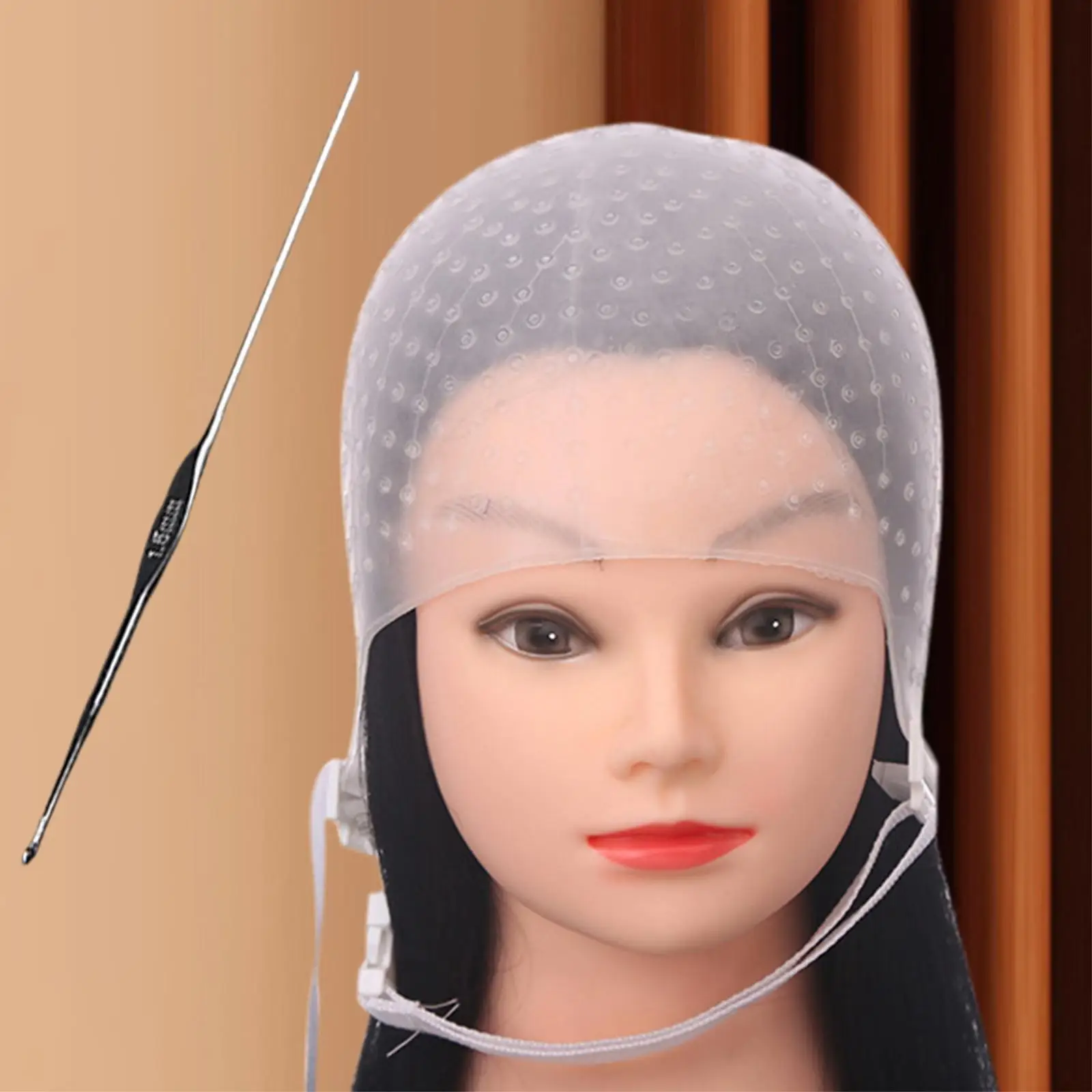 

Силиконовая шапка для окрашивания волос с иглами, белая обвязочная лента, шапка для окрашивания волос для парикмахера, инструменты для укладки волос для женщин