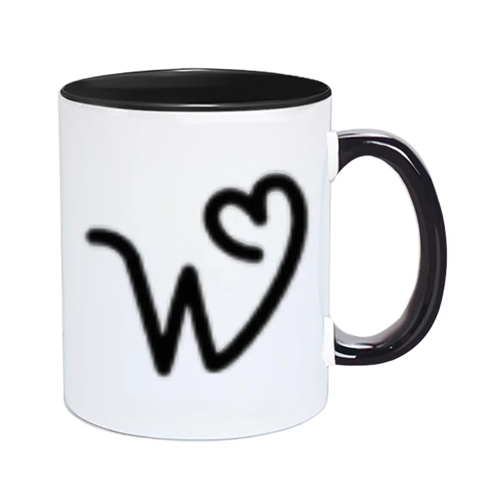 11oz Ceramic Coffee Mug with Heart Pattern Tableware for Valentine's Day and birthday Home Use Holiday Present Christmas Family