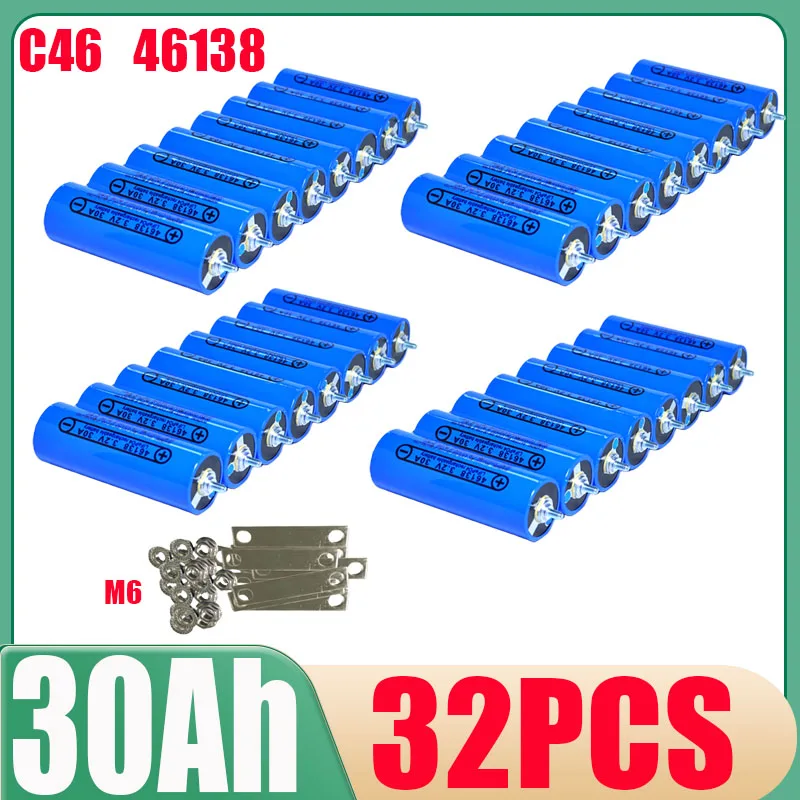 4-32PCS 3.2V 30Ah 32Ah Grade A LiFePO4 Batterij Motorfiets Motor Modificatie Batterij Lithium IJzerfosfaat 20Ah DIY 12V 24V 48V