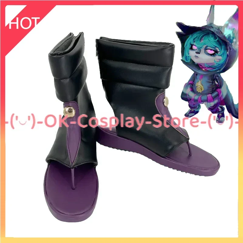 Vex Cosplay Shoes PU Leather Shoes Game LOL The Gloomist Vex Cosplay Props Halloween Carnival Boots Custom Made