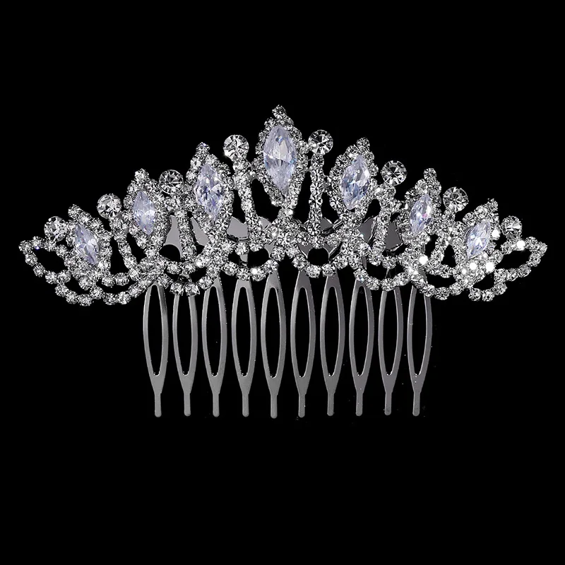 Moda ślubna dla nowożeńców Rhinestone kryształowy grzebień do włosów panny młodej ozdoby na głowę akcesoria do grzebienia do włosów dla nowożeńców