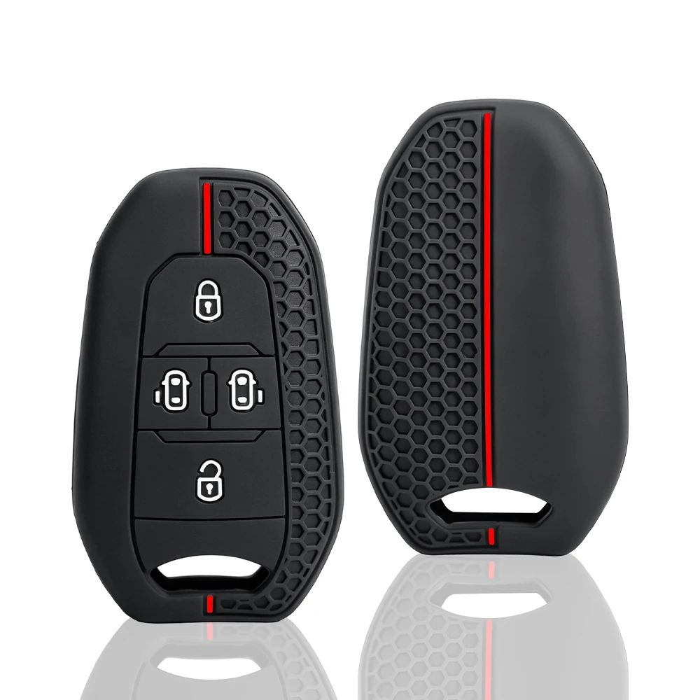 Silicone Car Key Cover For Peugeot Traveller Expert For Citroen Jumpy Dispatch SpaceTourer 2016-2019 Case For Keys Cover Cap Fob