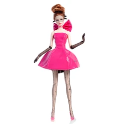 32cm Supermodel Doll Clothes Suit European Fashion Patent Leather Dress Purple Red Princess Skirt Accessories Set Girl DIY Gift