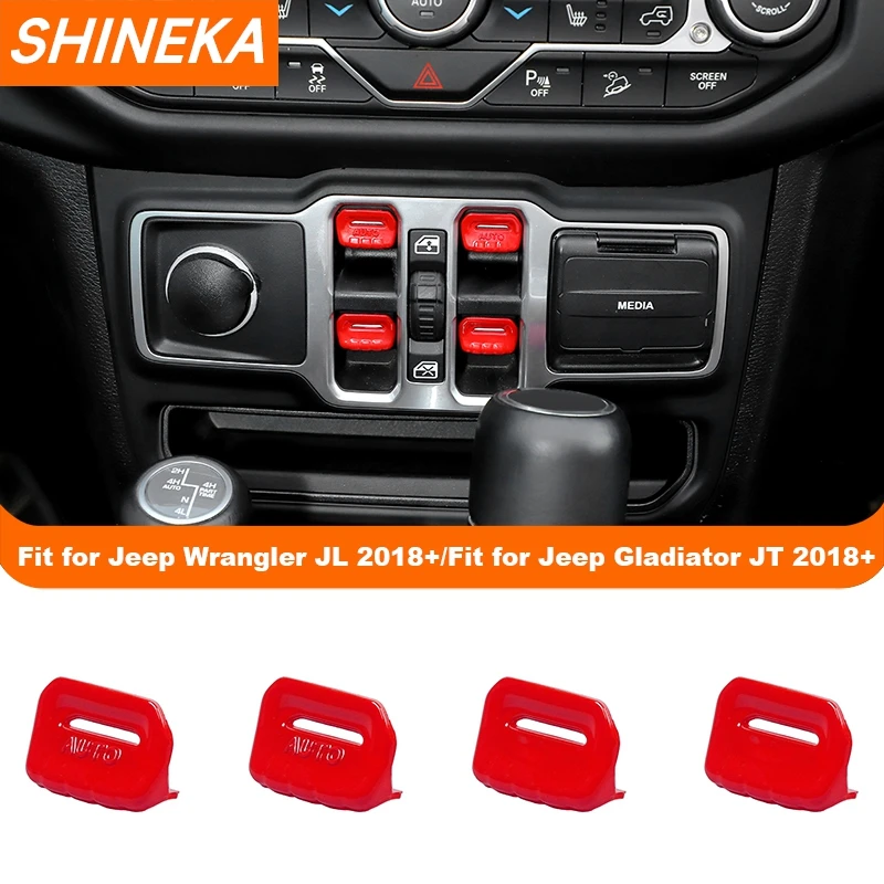 ABS Car Window Control Button Decoration Cover for Jeep Wrangler JL 2018 Up for Jeep Gladiator JT 2018 Up Interior Accessories