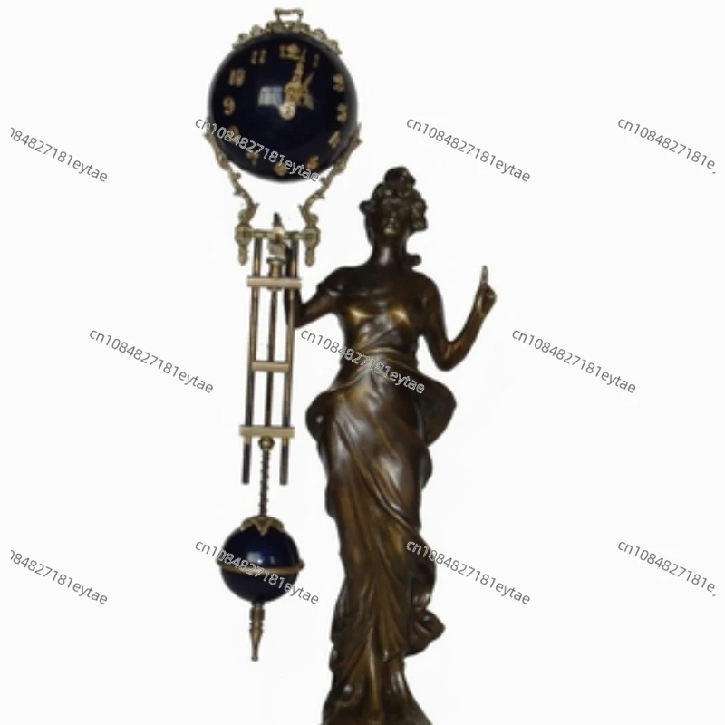 Shake Pendulum Clock Antique Mechanical Pure Copper Pendulum Clock Classical Clock Western Character