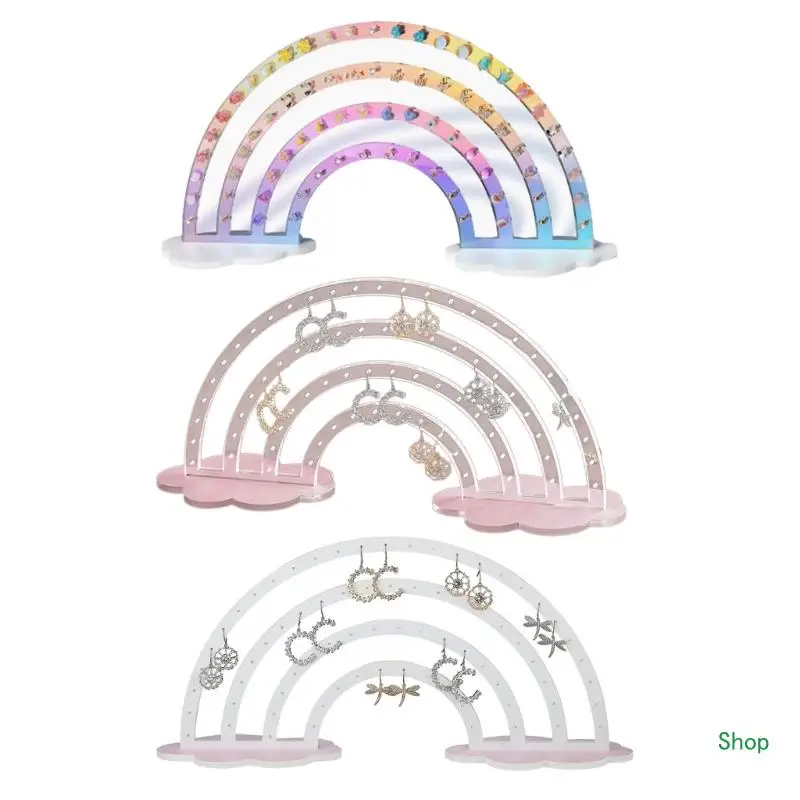 

Dropship Stylish Rainbow Cloud Earring Stand Acrylic Rainbow Cloud Earring Showcase Eye catching Ear Accessory Dispaly Rack