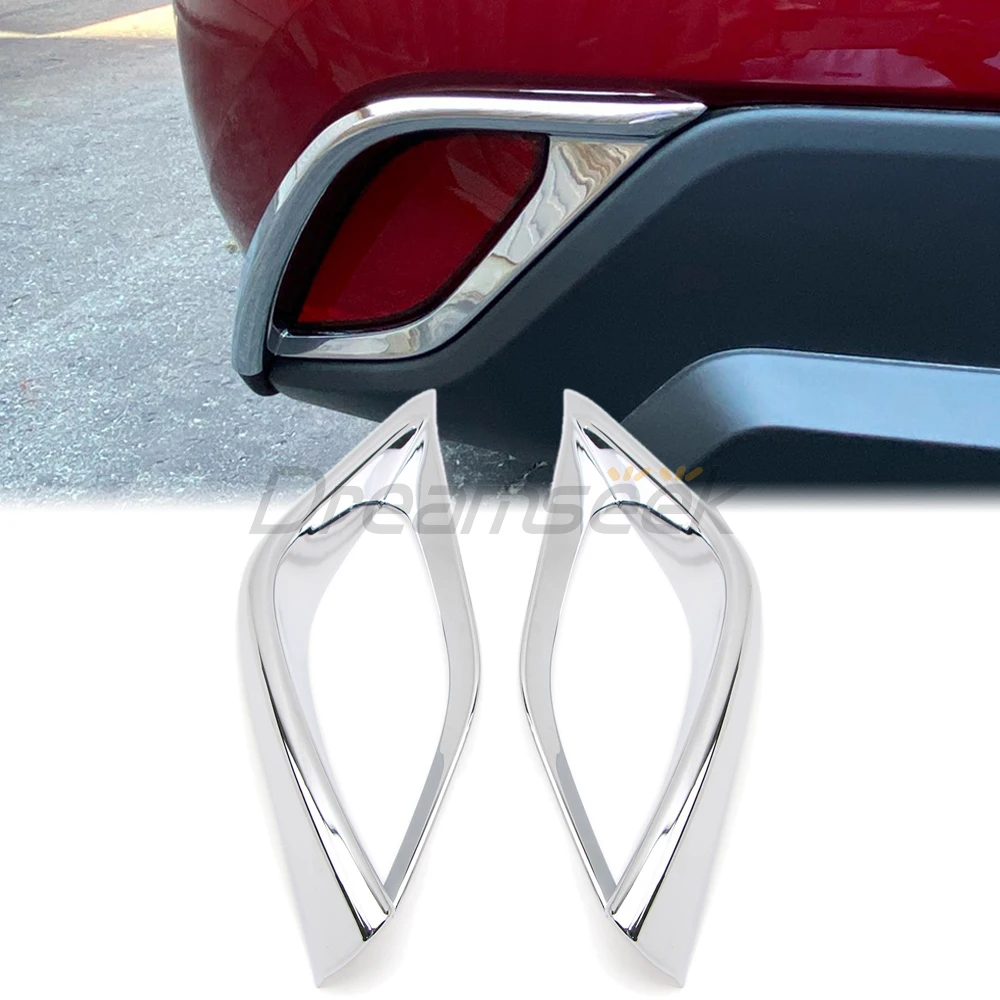 Rear Bumper Fog Light Chrome Cover Shell Frame Decoration Trim for Toyota Highlander XU70 2020 2021 2022 2023 Car Accessories