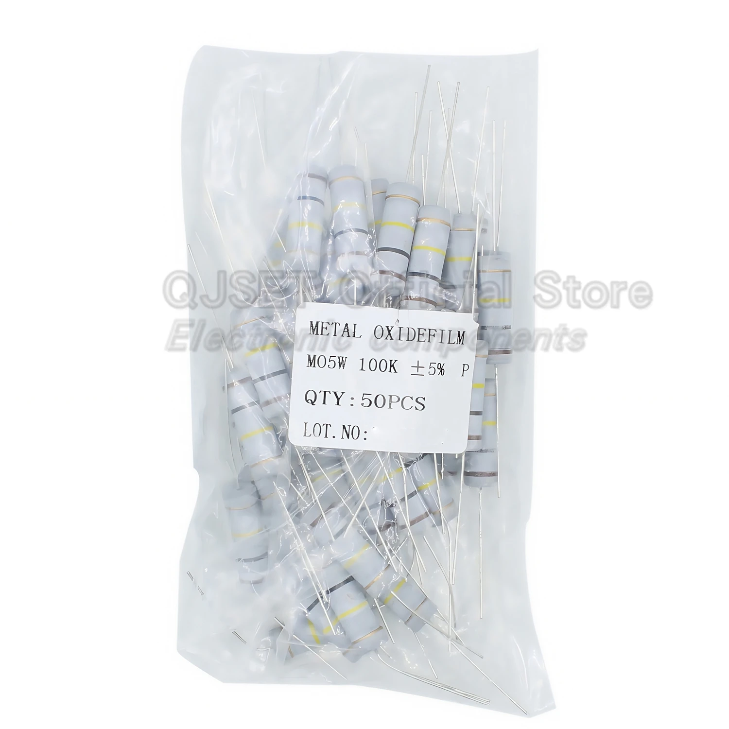 50Pcs 5W Carbon Film 4Color Ring Resistors 5% 5W 10R 20R 47 100 470 Ohm 1K 4.7K 10K 47K 100k 200k 470k Ohms Oxide Film Resistors