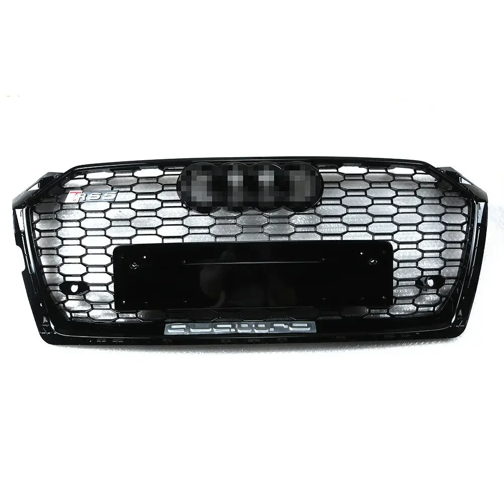 For Audi A5 S5 B9 2017-2019 Front Bumper Grille Honeycomb Hood Grill RS5 Style  Car Front Bumper Radiator Grille Body Kit