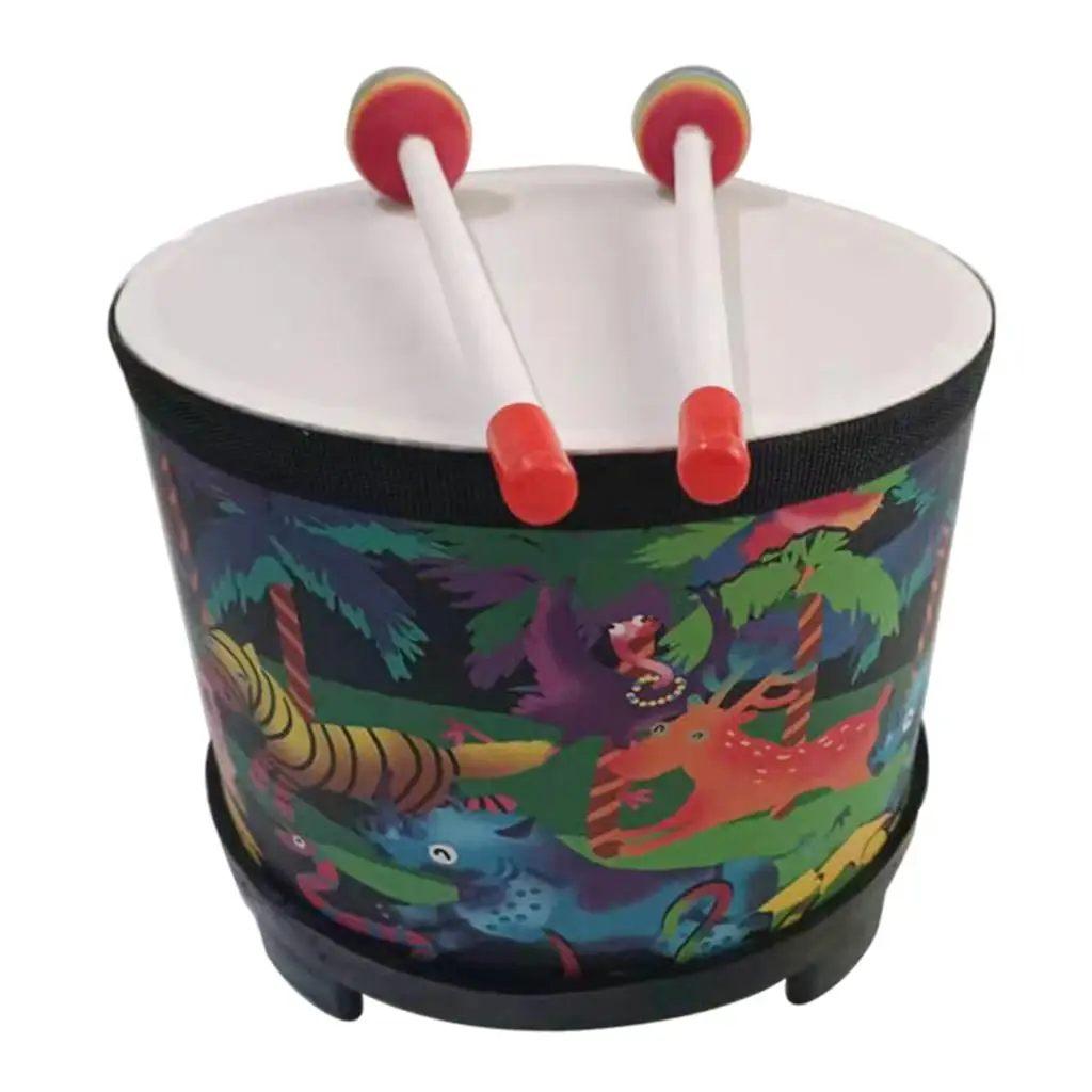 Drum Educational with 2 Mallets Developing Musical Instrument Ground Drum Percussion for Children