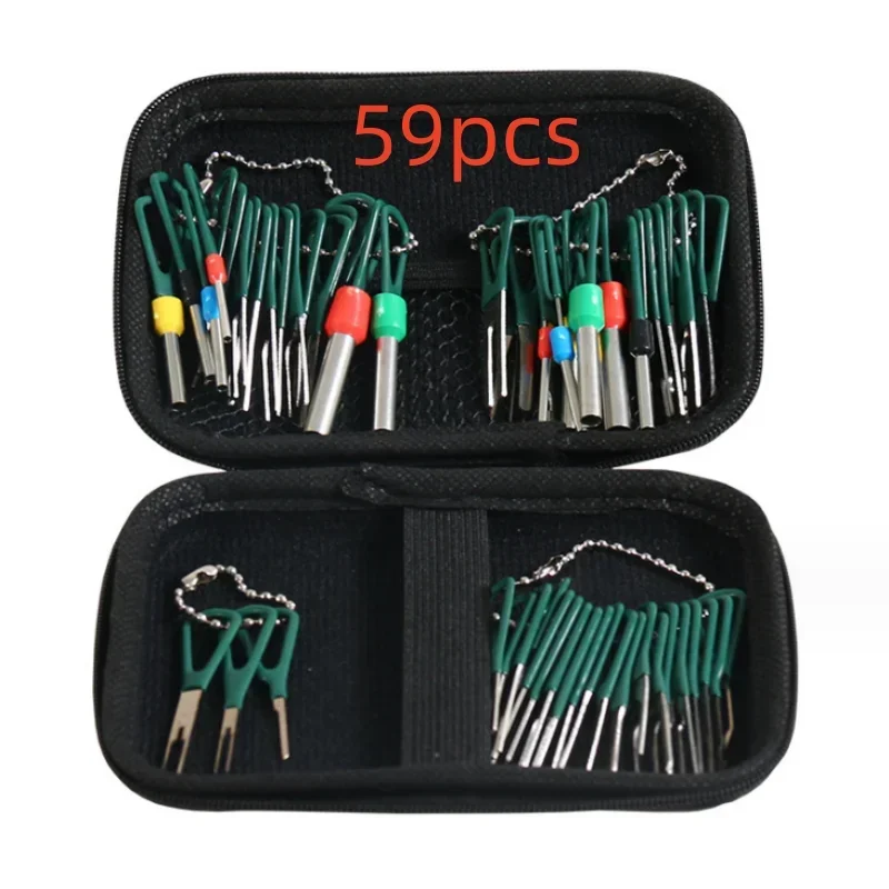 

59PCS New! Car Plug Circuit Board Wire Harness Terminal Extraction Disassembled Crimp Pin Back Needle Remove Tool Kit