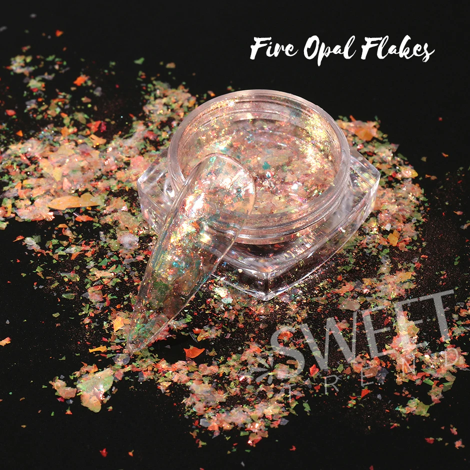 6 Box High Quality Flashy Aurora Opal Flakes For Nails Holographic Fire Cloud Brocade Powder Sequins Crystal Paillettes Manicure