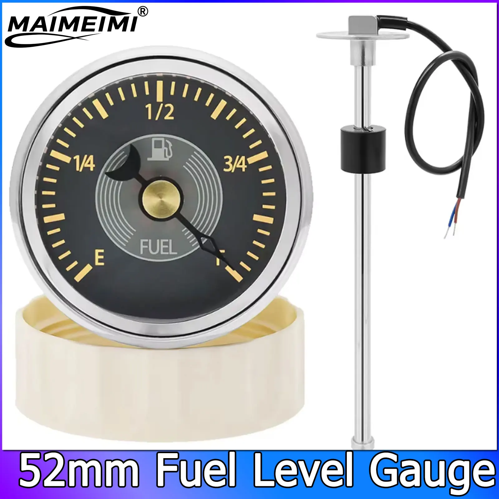 

Universal 52mm Fuel Level Gauge Classic Pointer 0-190ohm Oil Liquid Meter Fuel Level Indicator For Mrine Car Boat 12V customized