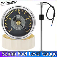 Universal 52mm Fuel Level Gauge Classic Pointer 0-190ohm Oil Liquid Meter Fuel Level Indicator For Mrine Car Boat 12V customized