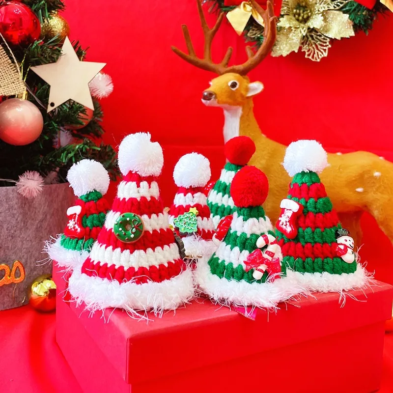 Pet Cat Dog Christmas Cute Star Ball Puppy Dog Hat Kitten Knitted Wool Hat Costume Dog Hats Clothes Accessories Pet Supplies