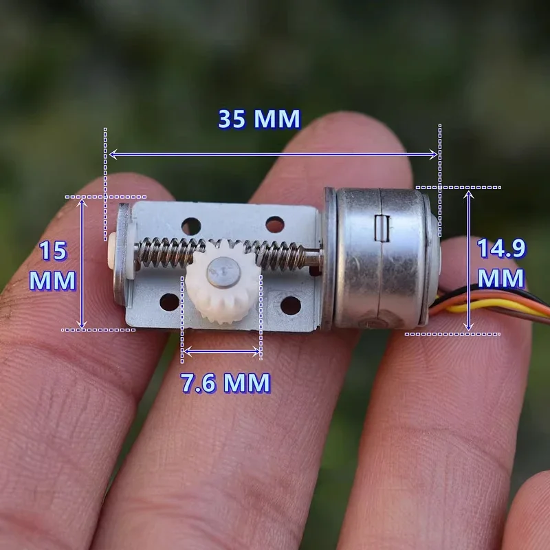 15BY Mini 15mm 2-Phase 4-Wire Stepper Motor Stepping Motor Linear Screw Shaft Rod Block 13 Teeth Plastic Gear DIY Camera Monitor