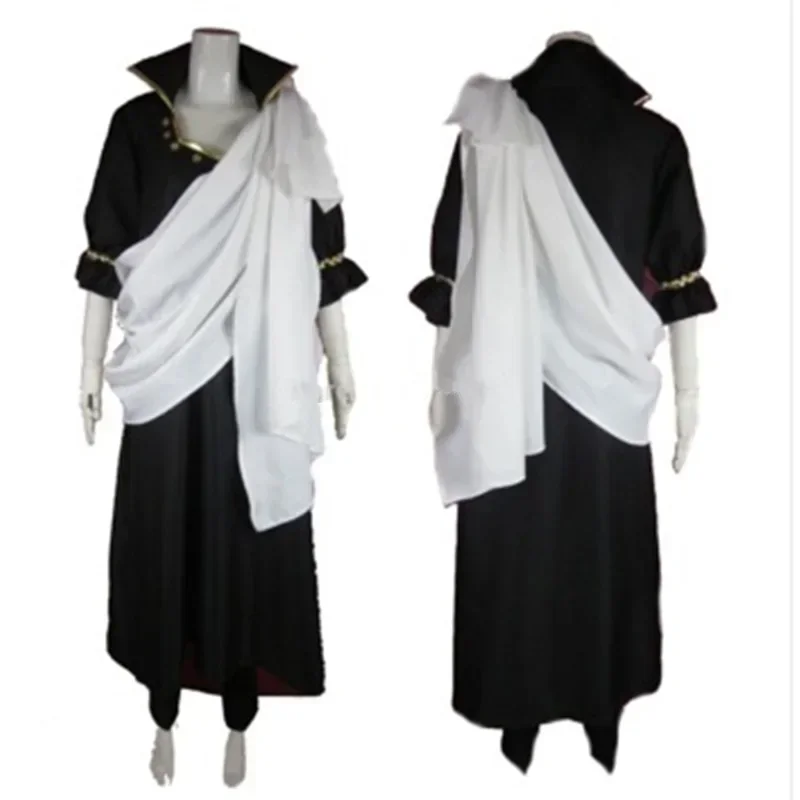 New Arrival Fairy Tail Zeref men Cosplay Costume Full Set and wig Long coat pants and white cloth Halloween Cosplay women