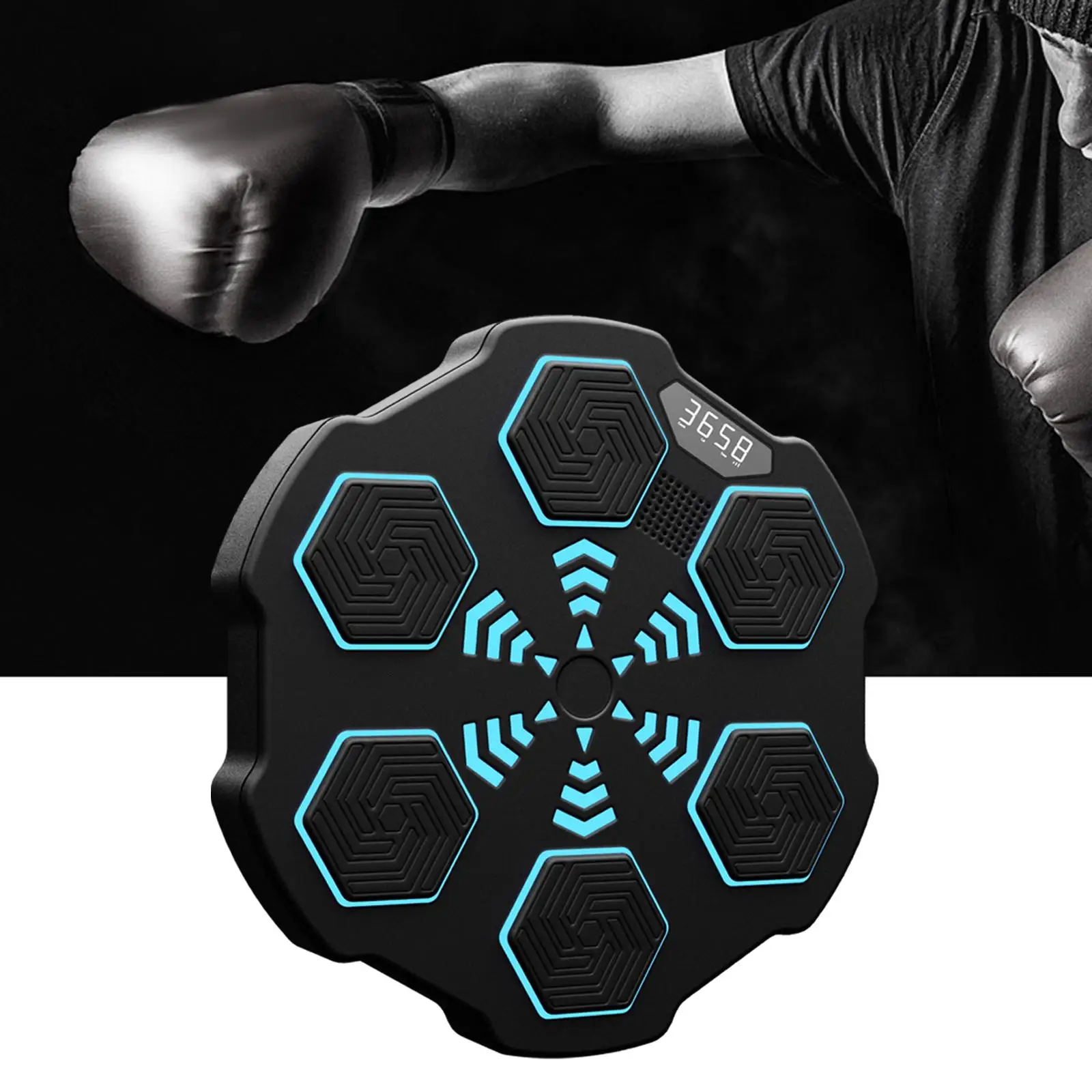 Music Boxing Machine Easy to Use Smart Electronic Wall Target with LED Lights for Game Youth Workout Kids Adults Competitions