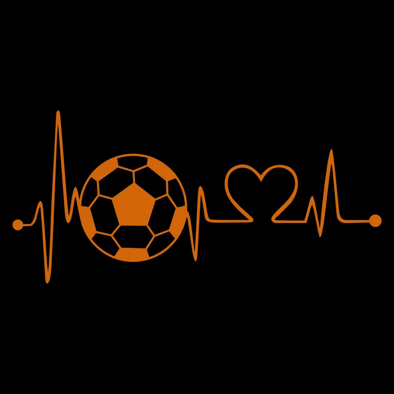 Football Heartbeat Luminous Sticker Boy Room Wall Decor Fridge Bathroom Toilet Laptop Car Body Window Soccer Ball Sport Decal
