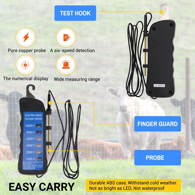 Ranch Fence Voltage Tester 1000V Electronic Fence Voltage Tester,Yard Fencing Tester