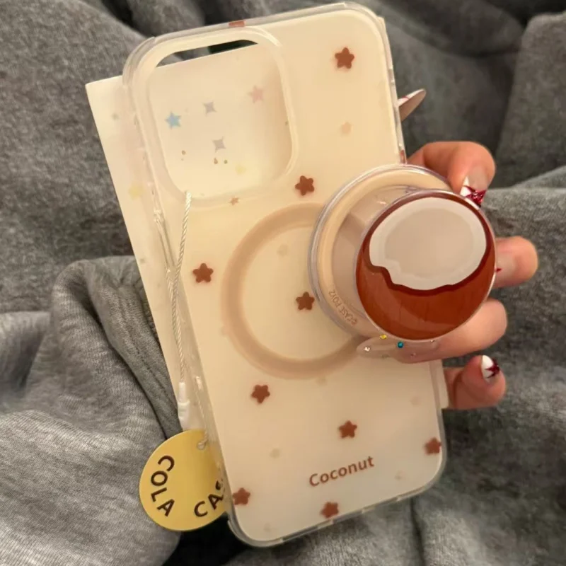 

Корейский милый кокосовый магнитный держатель, подставка для телефона, ручка Tok GripTok, поддержка iPhone, аксессуары Magsafe, держатель для телефона