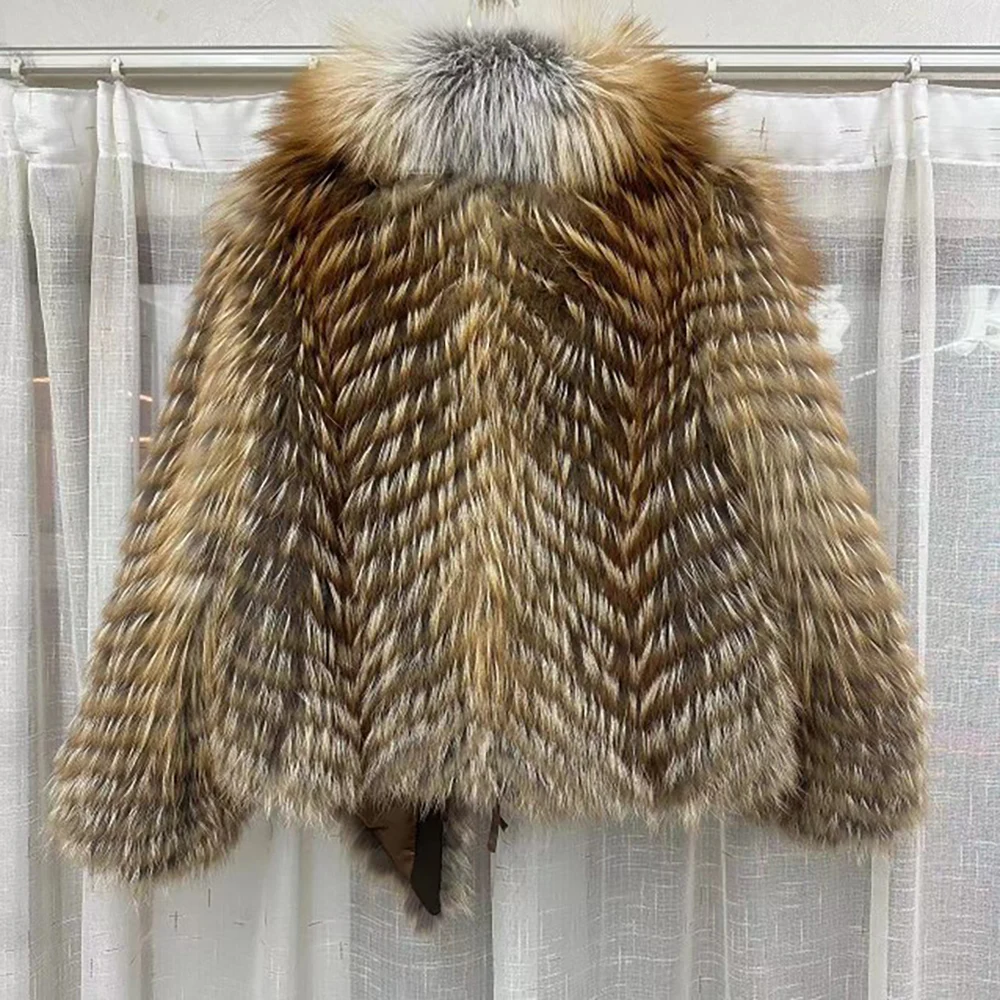 2024 Winter Fur New Fashion Style Imported Red Fox Oversized Fur Collar Looks Thin And Atmospheric Expanded Fox Fur Coat