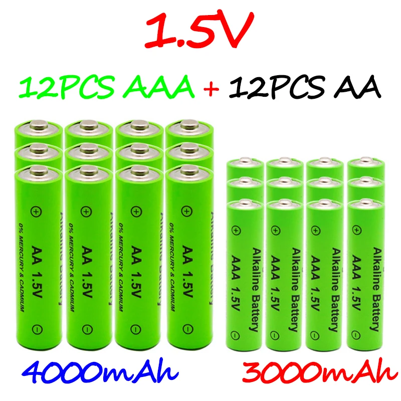 100% nowy 1.5VAA 4000mAh + 1.5VAAA akumulator 3000mAh pilot lampa zabawkowa bateria o dużej pojemności długi na baterie życie