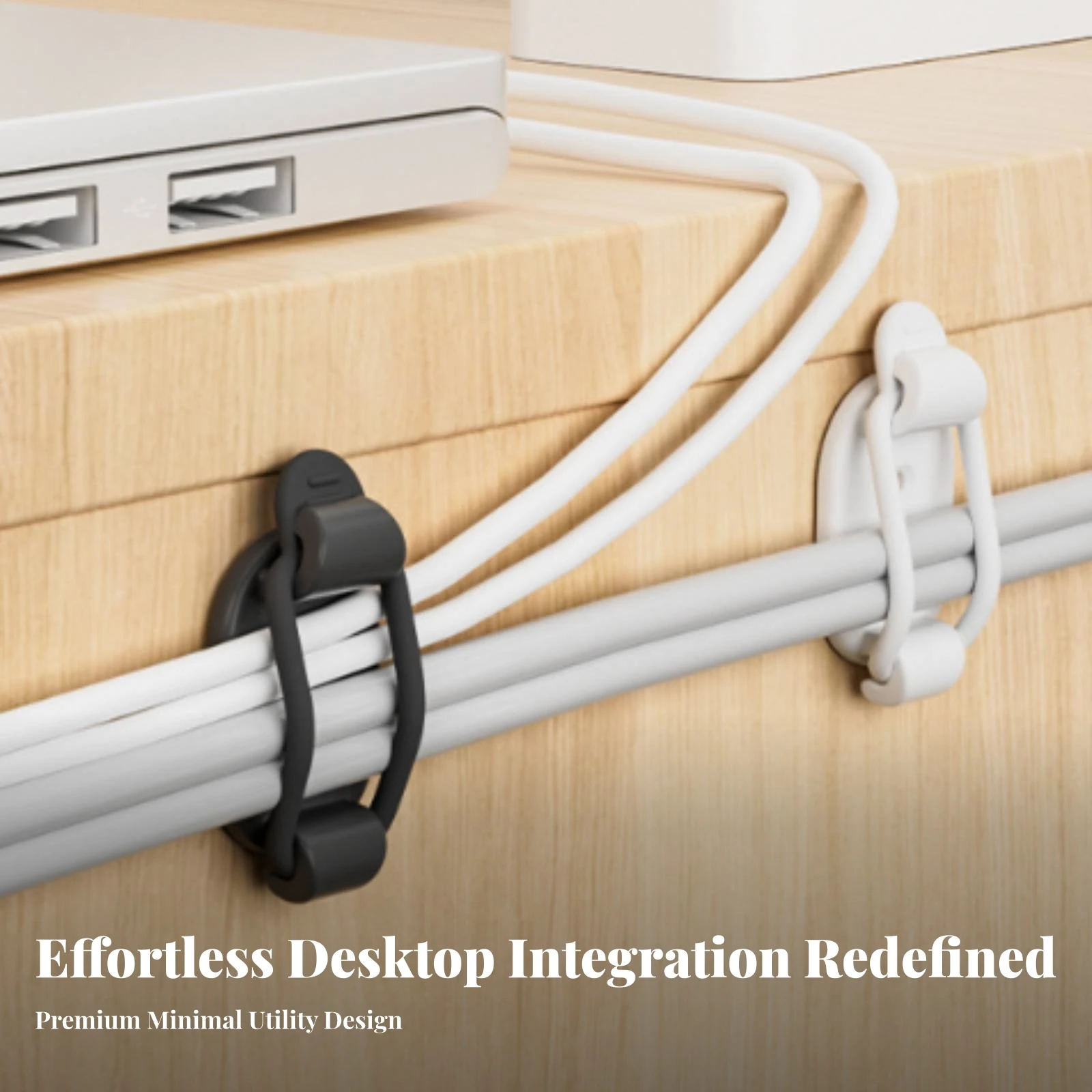 10 Pieces Wire Management Holder Compact Cable Management Clip Cord Organizer Slim for Desk, Workstation