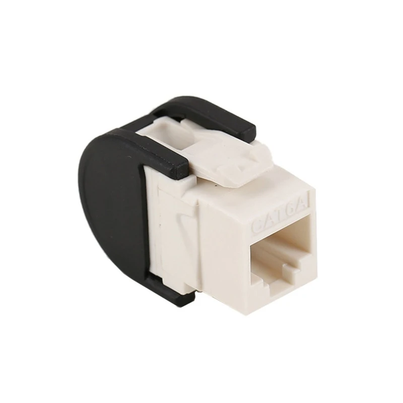 10 peças porta rj45 cat6a t568b hub ethernet lan de furo único capa antipoeira protetor de bloqueio
